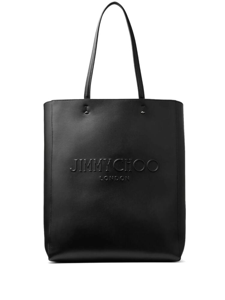 Jimmy Choo debossed-logo leather tote bag - Black Cover