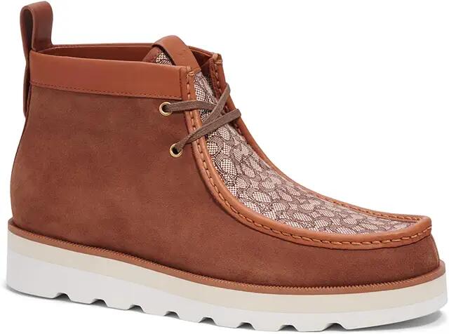 COACH Micro Signature Suede Chukka Boot (Saddle) Men's Shoes Cover