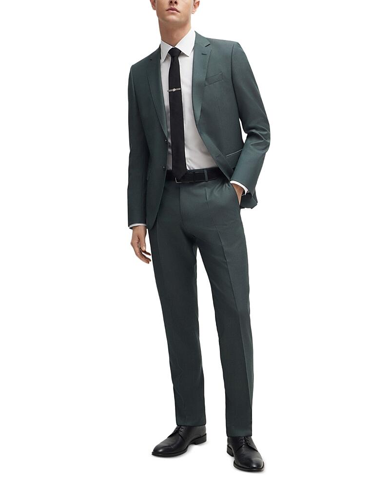 Boss H-Huge Tonal Herringbone Slim Fit Suit Cover