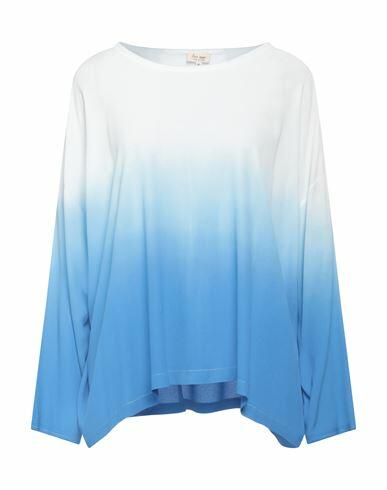 Her Shirt Her Dress Woman Top Azure Viscose, Silk Cover