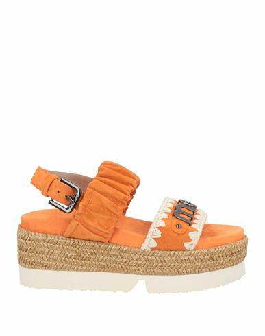 Mou Woman Sandals Orange Leather Cover