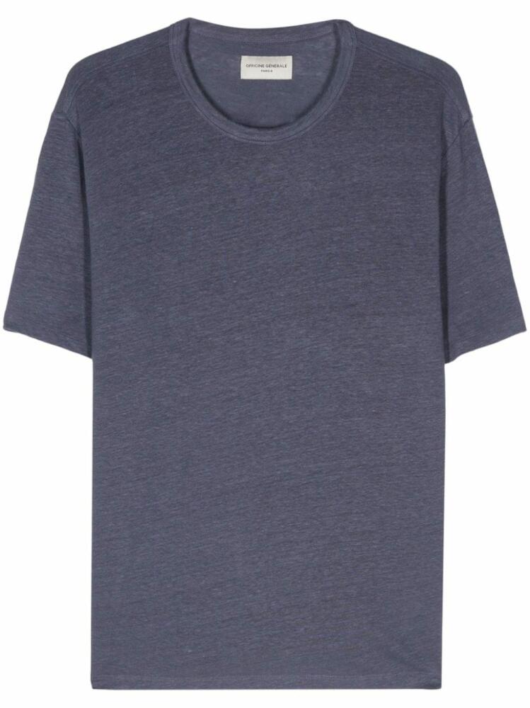 Officine Generale mélange shortsleeved T-shirt - Blue Cover