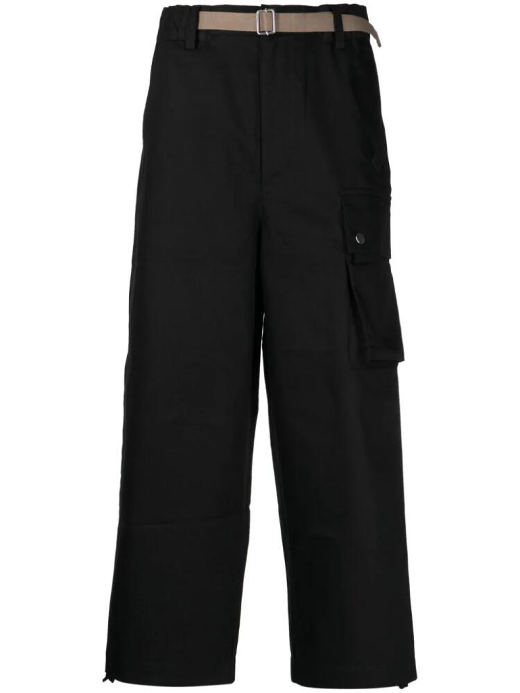 Spoonyard cropped wide-leg cargo trousers - Black Cover