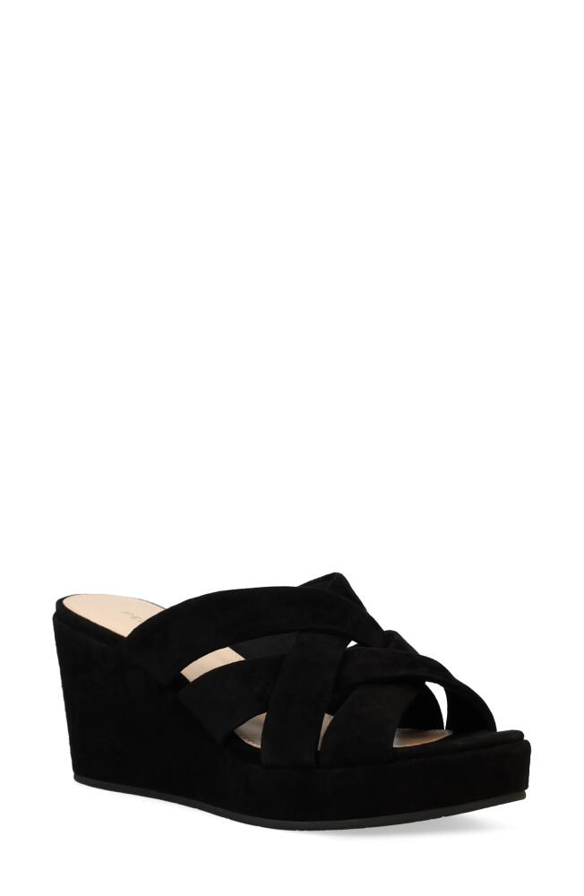 Pelle Moda Wilona Platform Wedge Slide Sandal in Black Cover