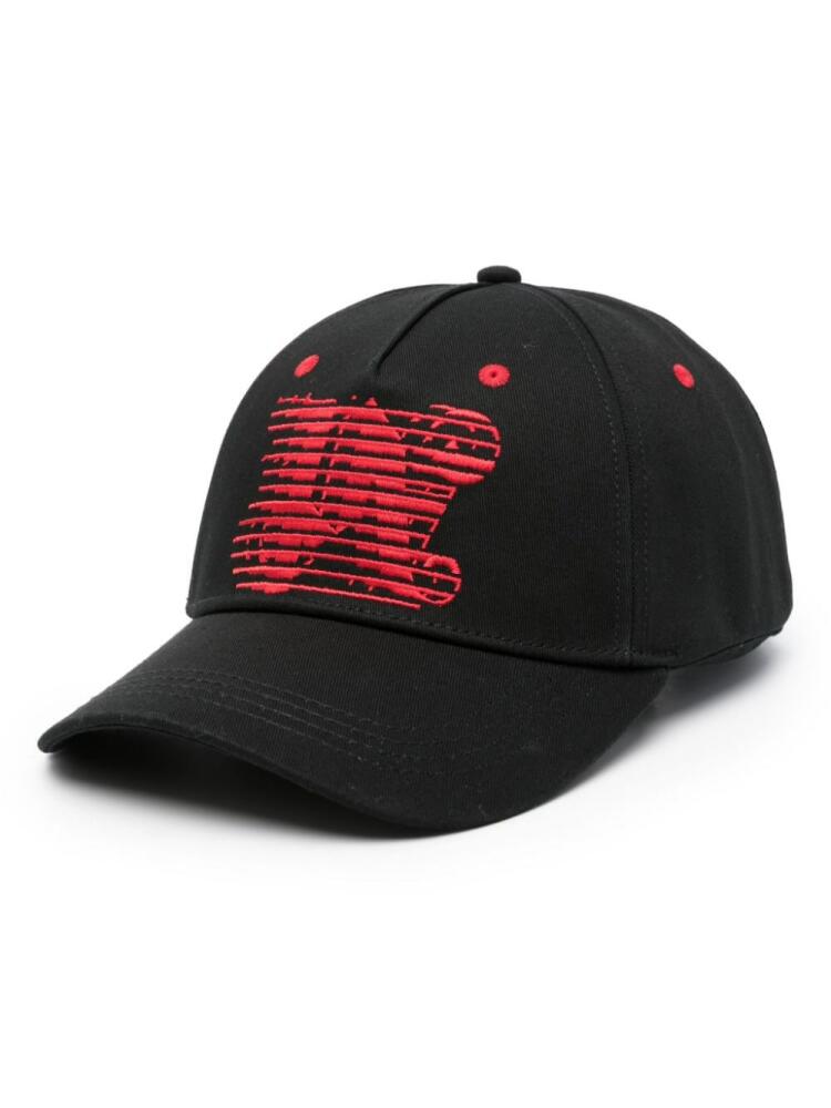 Palm Angels Racing monogram-embroidered baseball cap - Black Cover