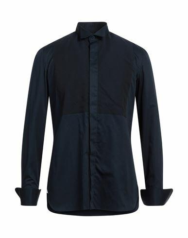 Giampaolo Man Shirt Midnight blue Size 15 ¾ Cotton Cover