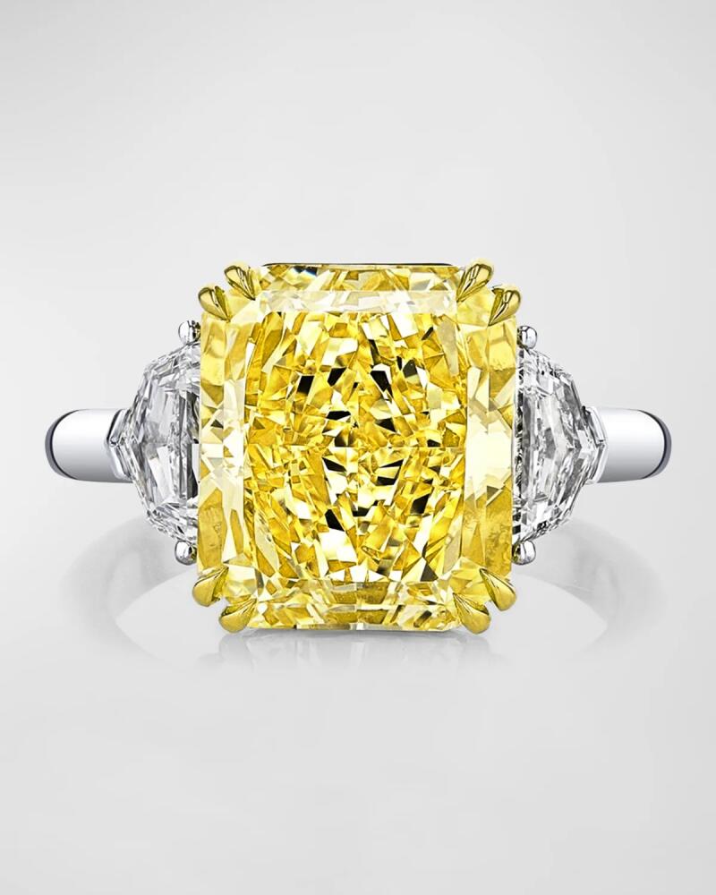 Neiman Marcus Diamonds Yellow Radiant Cut Three Stone Diamond Ring, 7.33tcw (Size 6.5) Cover