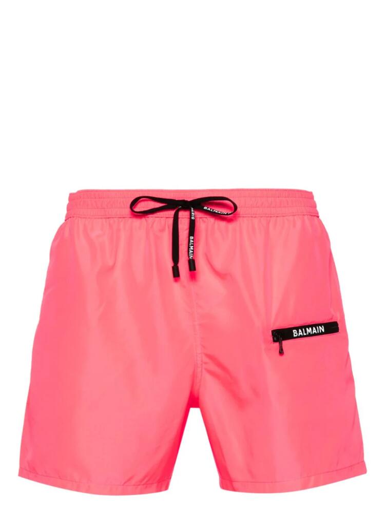 Balmain logo-print swim shorts - Pink Cover