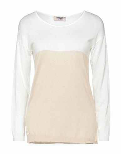 Tsd12 Woman Sweater Beige Viscose, Acrylic Cover