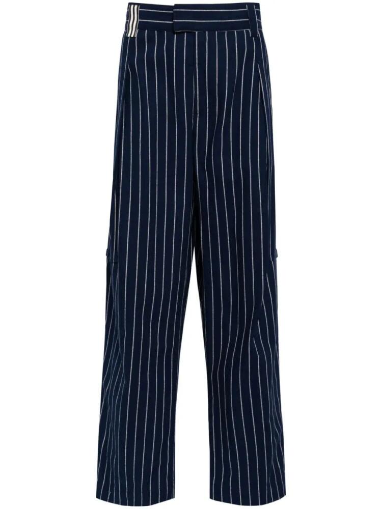 marina yee pinstripe-pattern wide-leg trousers - Blue Cover