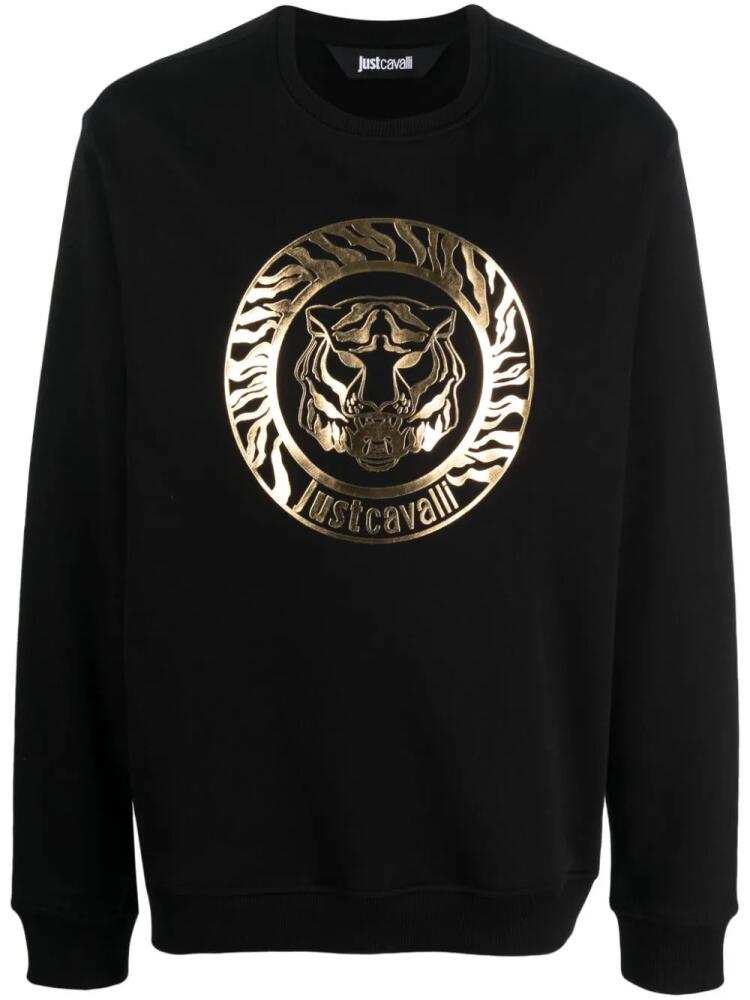 Just Cavalli logo-print cotton sweatshirt - Black Cover