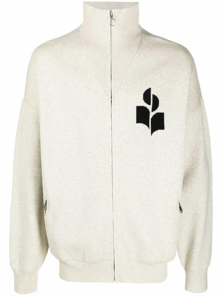 MARANT zippered logo cardigan - Neutrals Cover