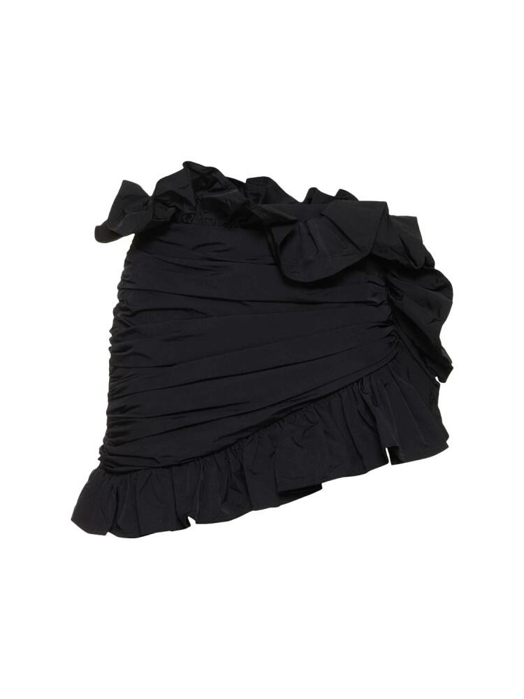 AREA Ruffled Nylon Mini Skirt Cover