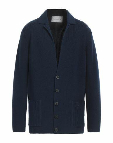 Amaranto Man Cardigan Navy blue Wool Cover