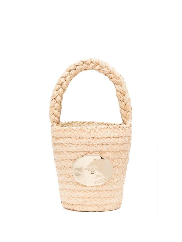 Patou Iconic raffia bucket bag - Neutrals Cover