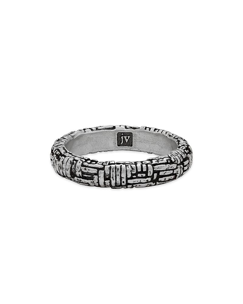 John Varvatos Men's Sterling Silver Artisan Engraved Band Cover