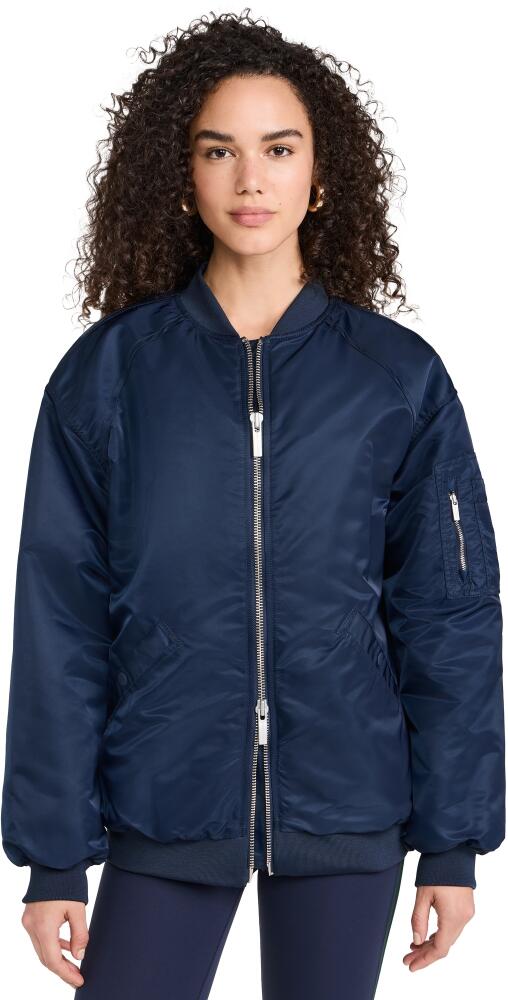 Sweaty Betty City Longline Bomber Jacket Navy Blue Cover