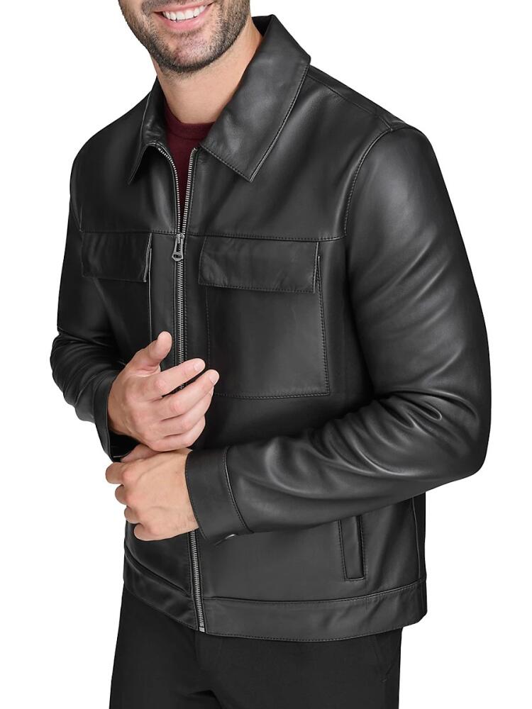 Cole Haan Men's Bonded Leather Blend Jacket - Black Cover