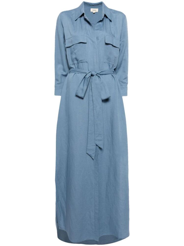 L'Agence Cameron linen-blend shirt dress - Blue Cover