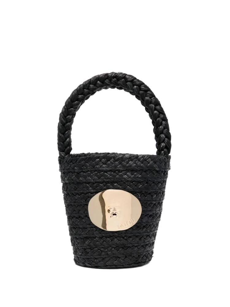 Patou Iconic raffia bucket bag - Black Cover