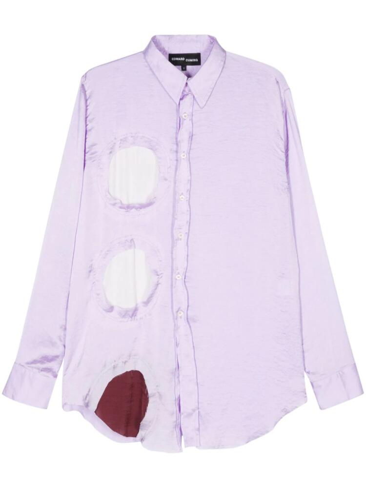 Edward Cuming patchwork-detailing shirt - Purple Cover