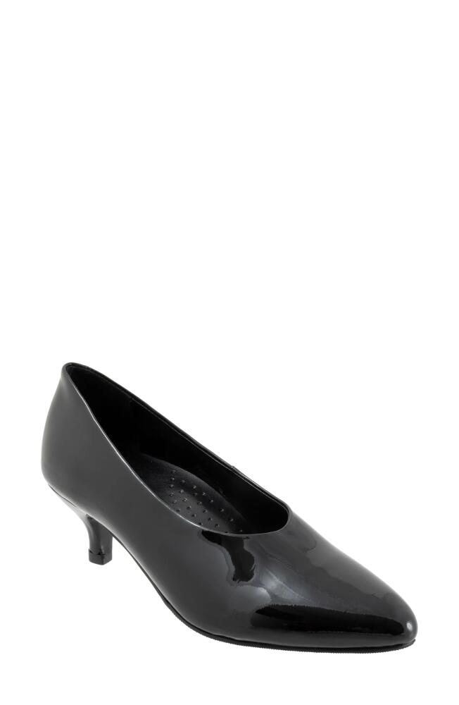 Trotters Kimber Kitten Heel Pump in Black Patent Cover