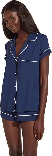 Eberjey Gisele - Shortie Short PJ Set (Navy/Ivory) Women's Pajama Sets Cover