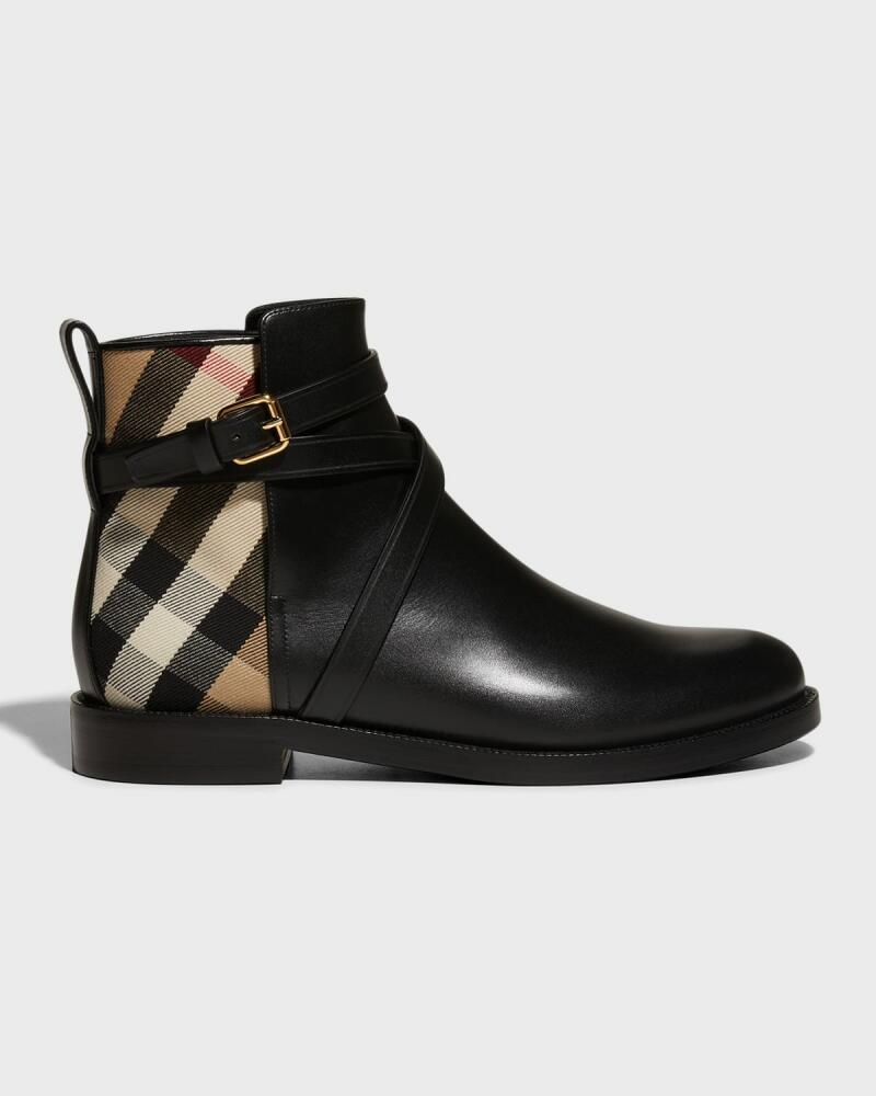 Burberry Pryle Equestrian Check Ankle Booties Cover