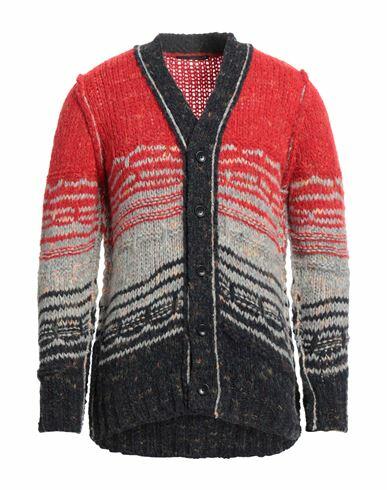 Daniele Alessandrini Man Cardigan Red Acrylic, Polyamide, Wool, Alpaca wool Cover