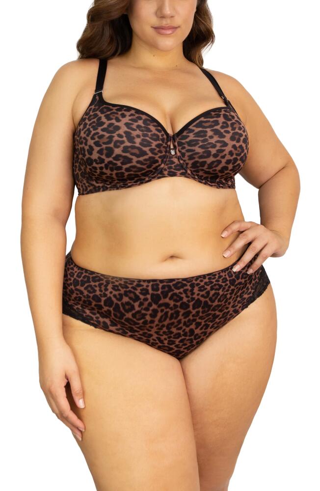 Curvy Couture Tulip Smooth Convertible Underwire Push-Up Bra in Designer Leopard Print Cover