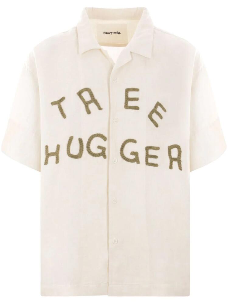 STORY mfg. Greetings appliqué-lettering shirt - Neutrals Cover