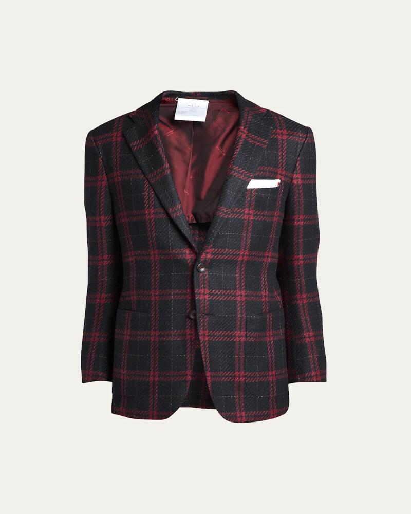 Kiton Men's Plaid Sport Coat Cover