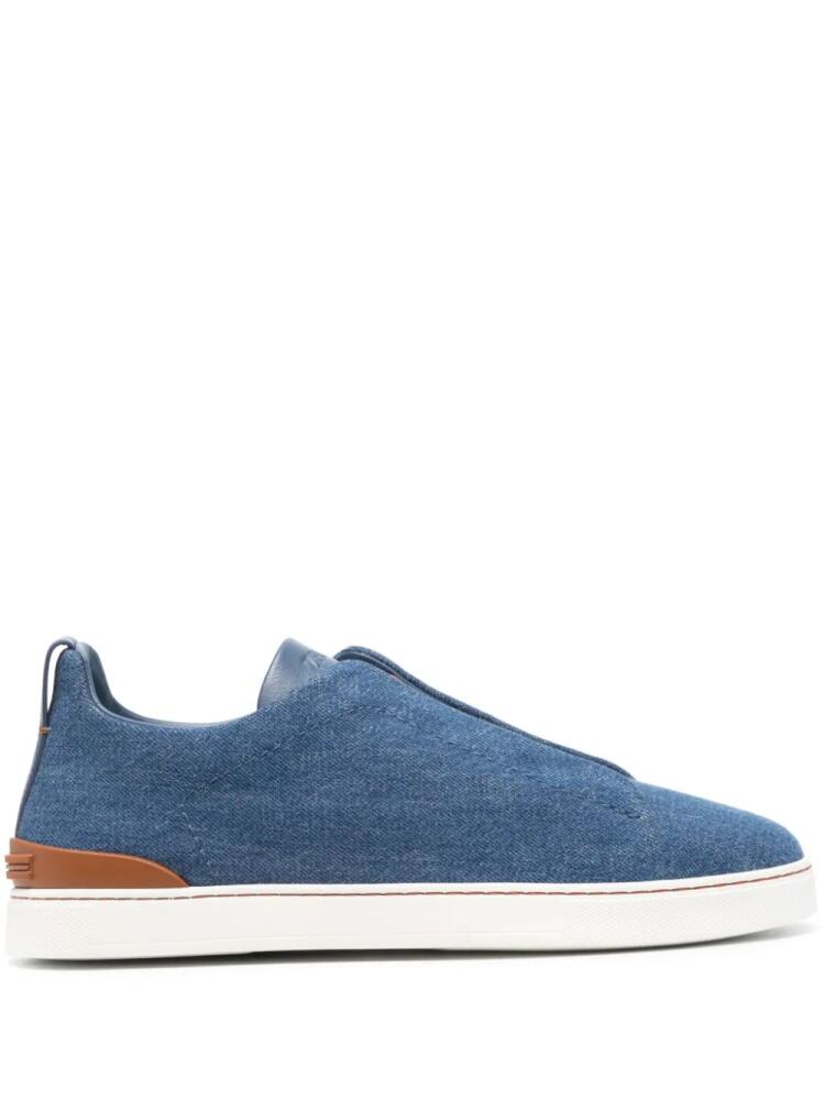 Zegna Triple Stitch™ slip-on sneakers - Blue Cover