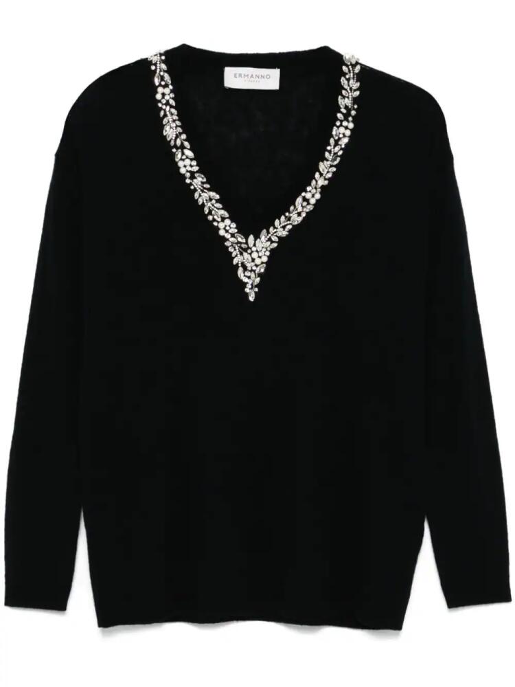 ERMANNO FIRENZE rhinestone-embellished sweater - Black Cover