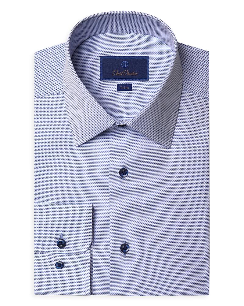 David Donahue Trim Fit Micro Dobby Dress Shirt Cover