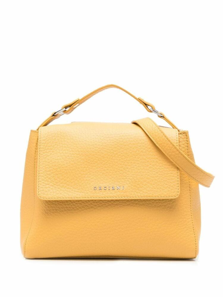 Orciani foldover leather tote bag - Yellow Cover