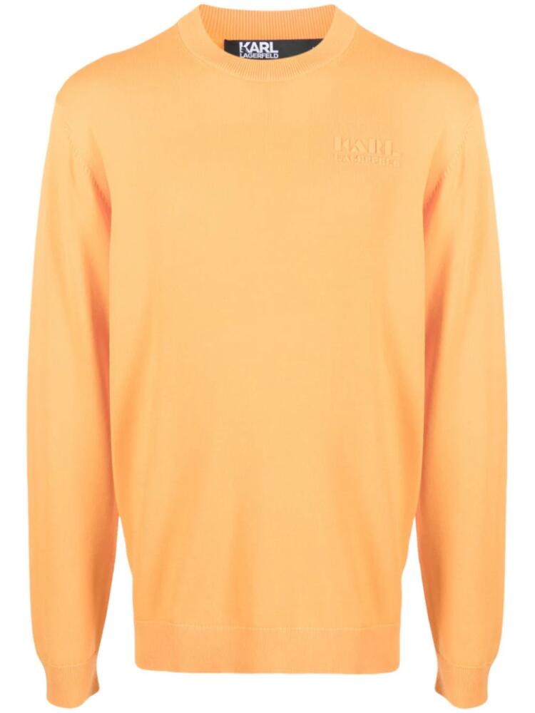 Karl Lagerfeld logo-print crew-neck jumper - Orange Cover