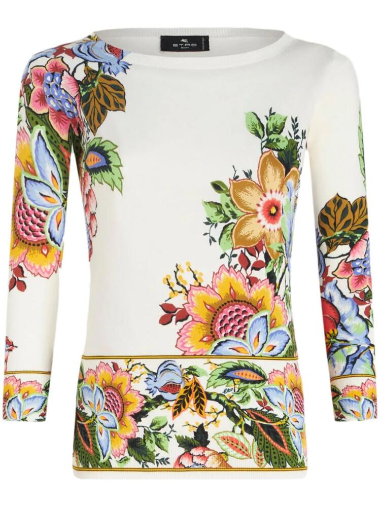 ETRO floral-print silk blend jumper - White Cover