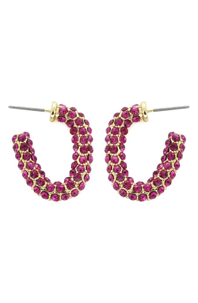 Panacea Crystal Hoop Earrings in Pink Cover