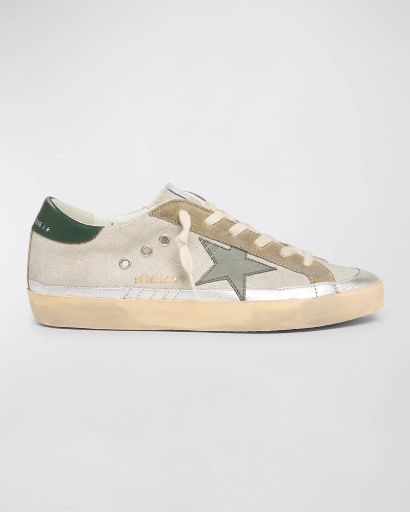 Golden Goose Superstar Canvas Metallic Low-Top Sneakers Cover