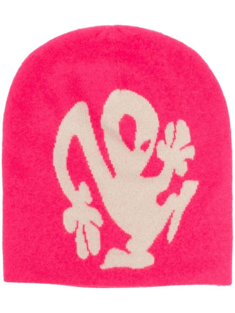 Frenckenberger graphic-print detail knit beanie - Pink Cover