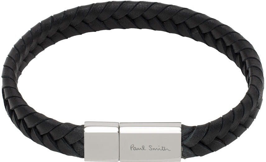 Paul Smith Black Braided Leather Bracelet Cover