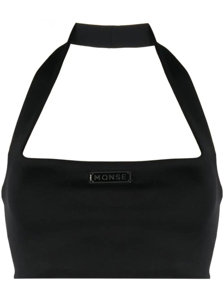 Monse logo-plaque cropped top - Black Cover