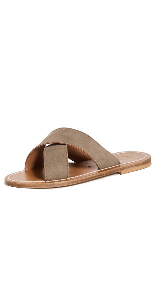 K. Jacques Temuco Cross Slide Sandals Taupe Cover