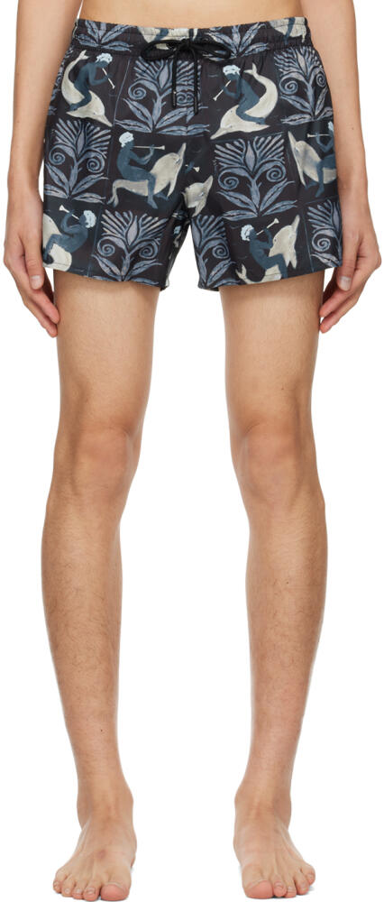 COMMAS Navy Printed Swim Shorts Cover