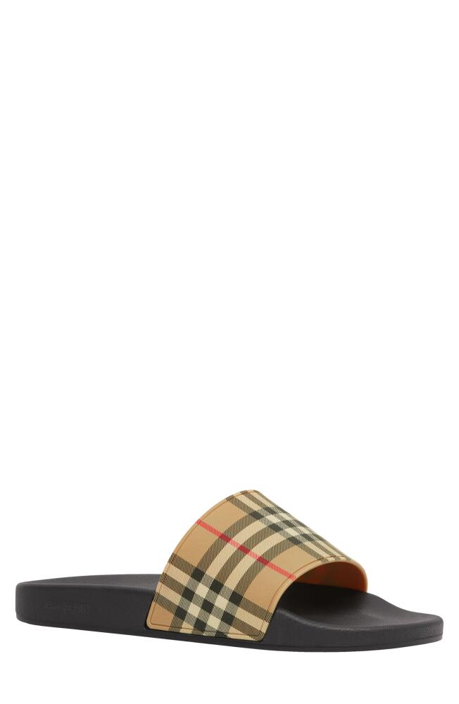 burberry Furley Check Slide Sandal in Archive Beige Cover