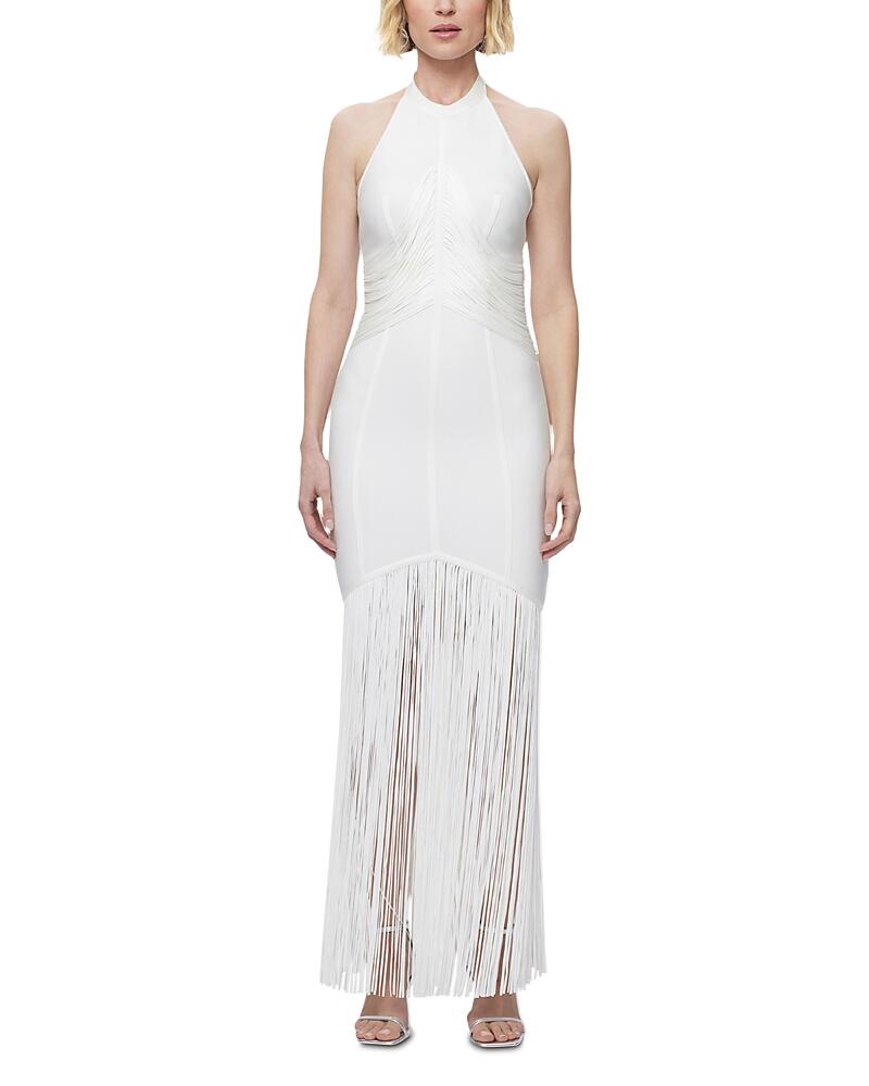 Herve Leger The Natalie Halter Fringe Gown Cover