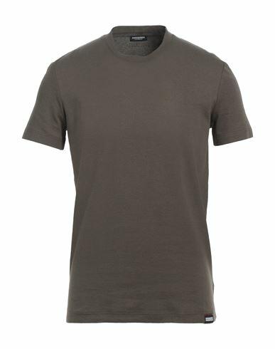 Dsquared2 Man Undershirt Military green Cotton, Elastane Cover