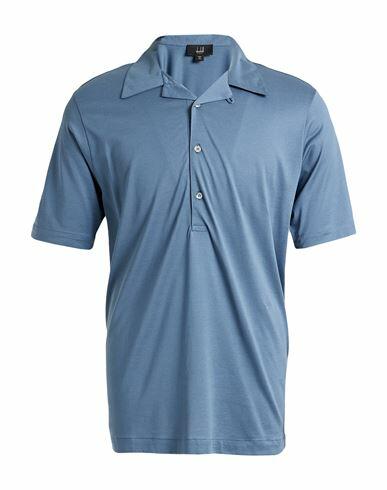 Dunhill Man T-shirt Blue Mulberry silk, Cotton Cover