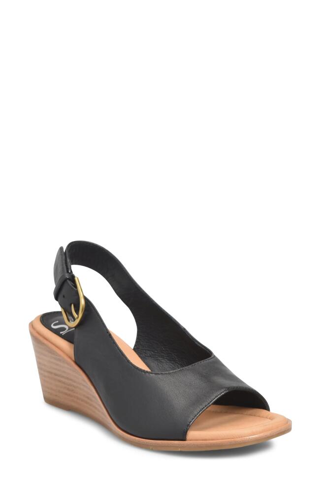 Söfft Gabriella Slingback Peep Toe Wedge Sandal in Black Cover